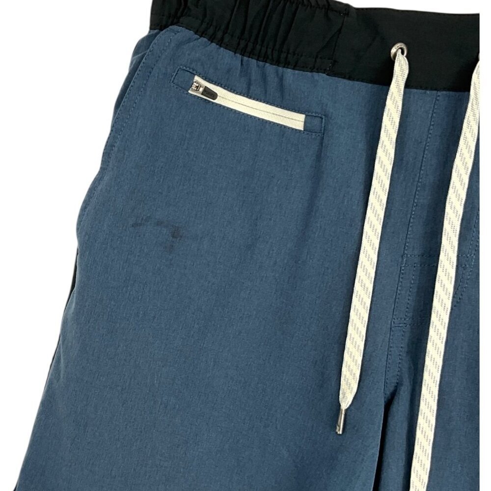 Vuori Banks Shorts Azure Linen Texture Drawstring Pockets Size Small S - Picture 3 of 7